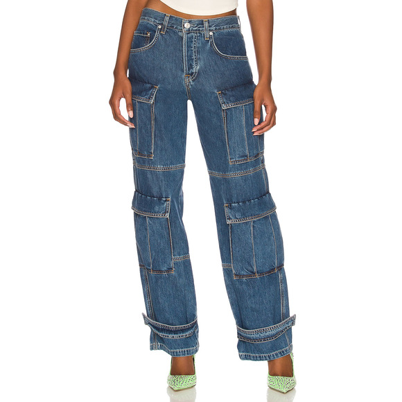 GRLFRND Denim - Grlfrnd 'Lex' Blue Cargo Denim Jeans Size 24